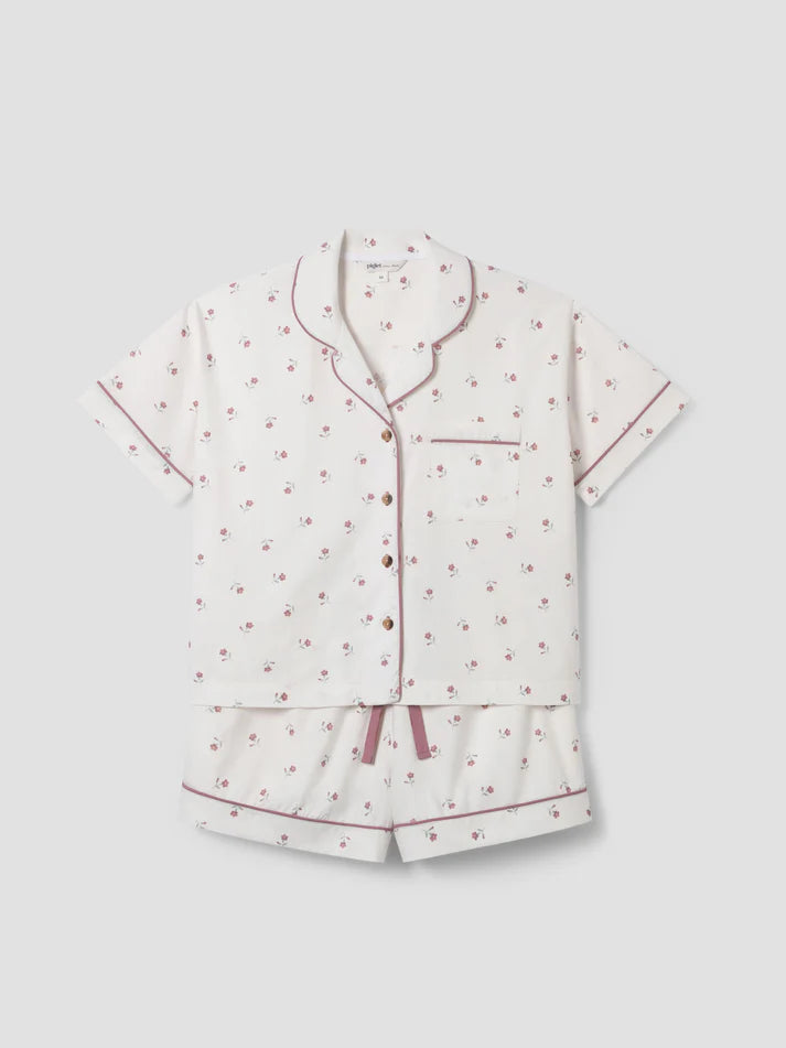 Pearl Posy Bud Cotton Shorts Set